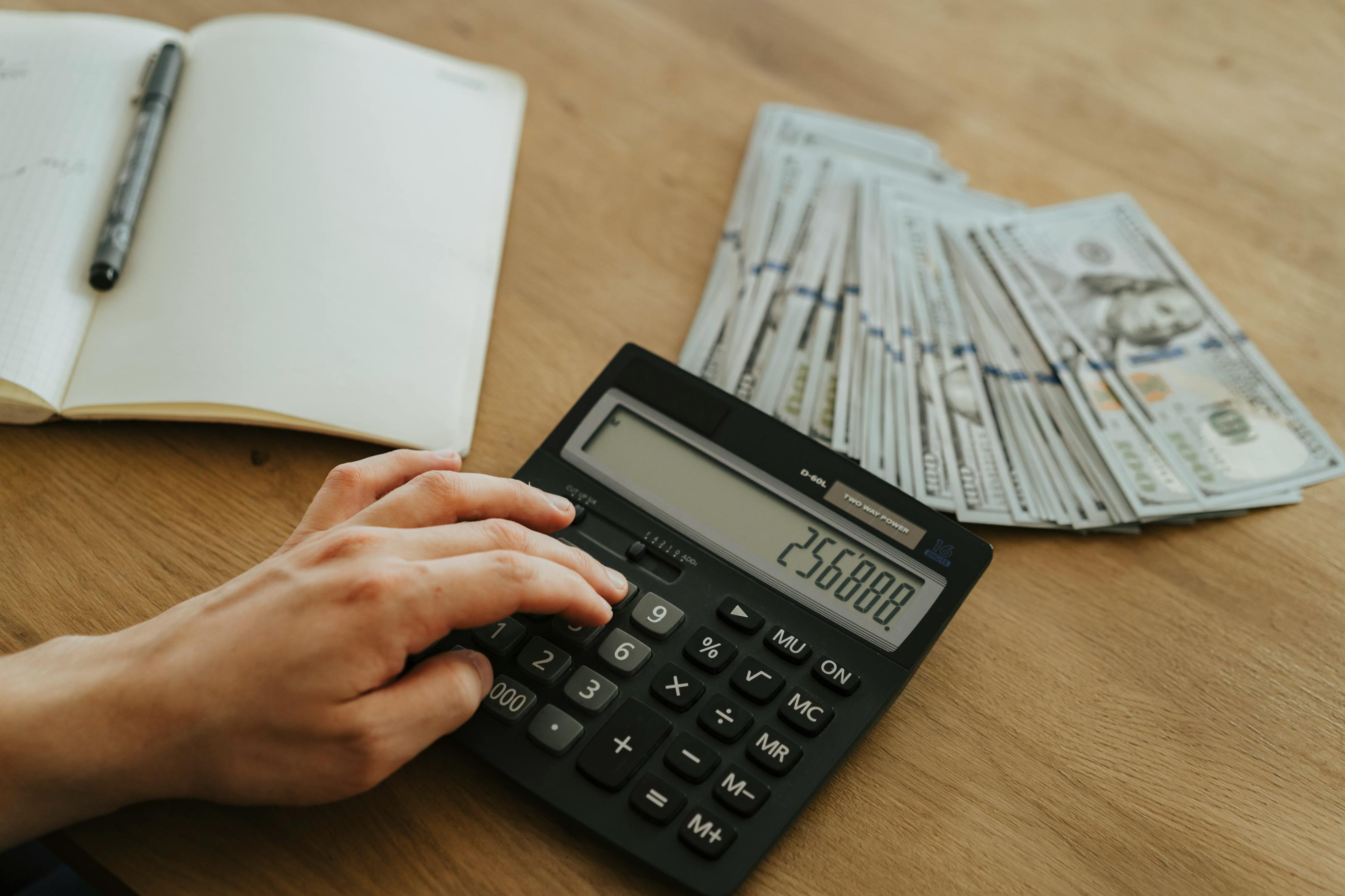 Consultant calculating profitable pricing for service packages