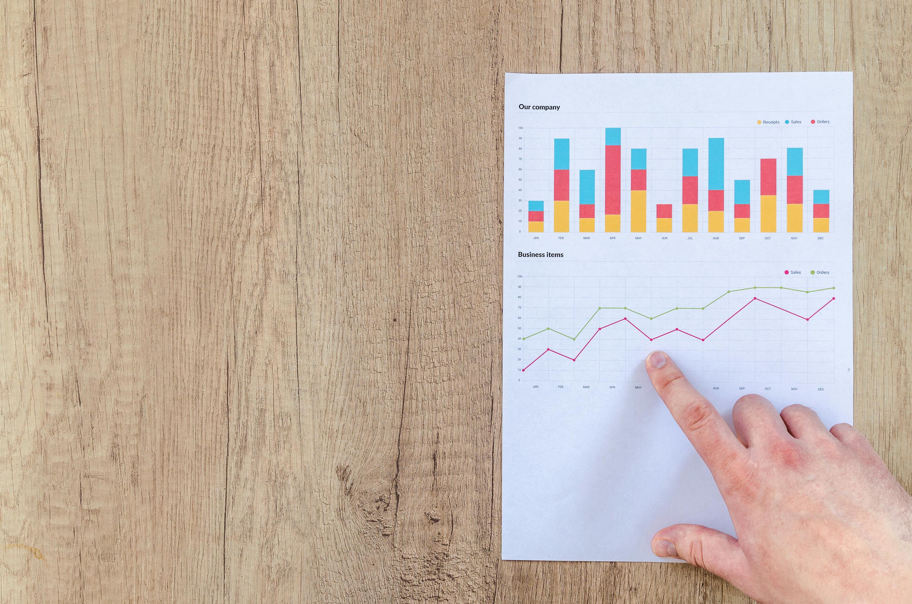 Business owner reviewing cash flow on a financial dashboard